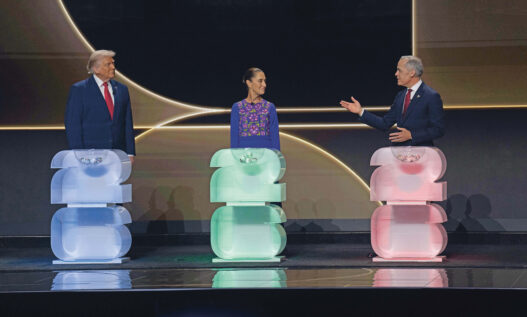 Donald Trump, Claudia Sheinbaum und Mark Carney bei der WM-Auslosung